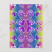 Paars, blauw, geel Whimsical-patroon Briefkaart (Voorkant)