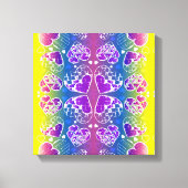 Paars, blauw, geel Whimsical-patroon Canvas Afdruk (Voorkant)
