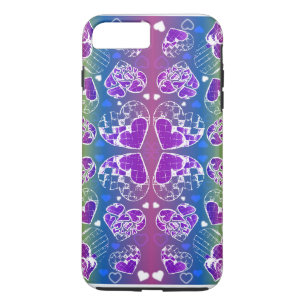 Paars, blauw, geel Whimsical-patroon iPhone 8/7 Plus Hoesje