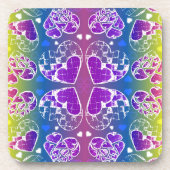 Paars, blauw, geel Whimsical-patroon Drankjes Onderzetter (Voorkant)