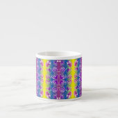 Paars, blauw, geel Whimsical-patroon Espresso Kop (Voorkant)