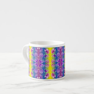 Paars, blauw, geel Whimsical-patroon Espresso Kop
