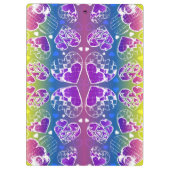 Paars, blauw, geel Whimsical-patroon Klembord (Achterkant)