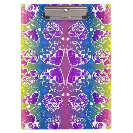 Paars, blauw, geel Whimsical-patroon Klembord (Voorkant)