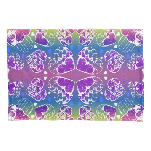 Paars, blauw, geel Whimsical-patroon Kussensloop (Voorkant)