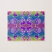 Paars, blauw, geel Whimsical-patroon Legpuzzel (Horizontaal)