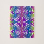 Paars, blauw, geel Whimsical-patroon Legpuzzel (Verticaal)