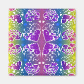 Paars, blauw, geel Whimsical-patroon Magneet (Voorkant)