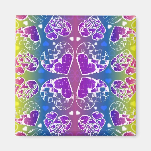 Paars, blauw, geel Whimsical-patroon Magneet (Voorkant)