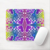 Paars, blauw, geel Whimsical-patroon Muismat (Met muis)