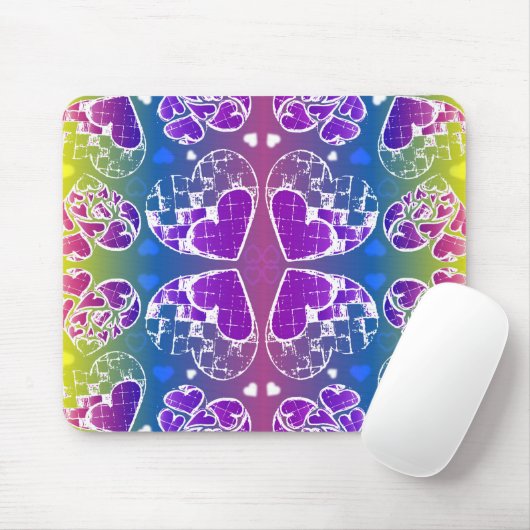 Paars, blauw, geel Whimsical-patroon Muismat (Met muis)