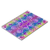 Paars, blauw, geel Whimsical-patroon Notitieboek (Linkerzijde)