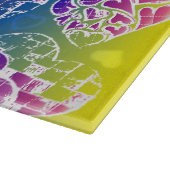 Paars, blauw, geel Whimsical-patroon Snijplank (Hoek)