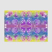 Paars, blauw, geel Whimsical-patroon Tissuepapier (Voorkant)