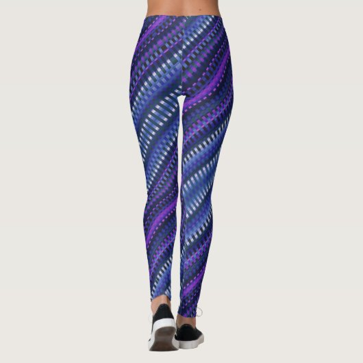 Paars blauw gelanste strips met eenduidig levendig leggings (Achterkant)