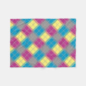 Paars blauw gele patroon fleece deken (Voorkant (Horizontaal))