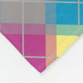 Paars blauw gele patroon fleece deken (Hoek)