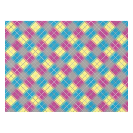 Paars blauw gele patroon tafelkleed (Voorkant (Horizontaal))