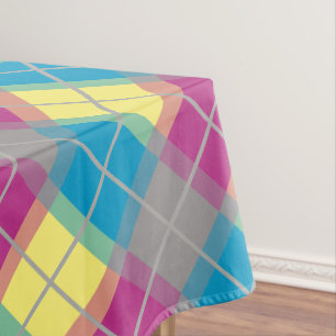 Paars blauw gele patroon tafelkleed