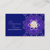 Paars + blauw geometrisch ventilator Visitekaartje (Achterkant)