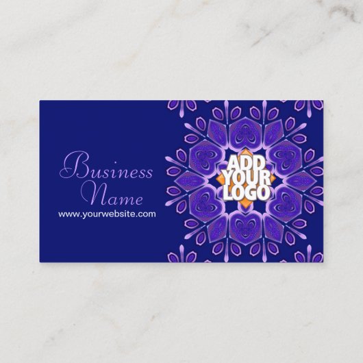Paars + blauw geometrisch ventilator Visitekaartje (Achterkant)