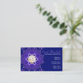 Paars + blauw geometrisch ventilator Visitekaartje (Staand voorkant)