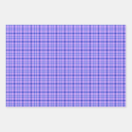 Paars Blauw Geruit Klassiek Patroon Helder Inpakpapier Vel