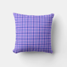 Paars Blauw Geruit Klassiek Patroon Helder Kussen