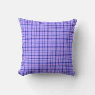 Paars Blauw Geruit Klassiek Patroon Helder Kussen