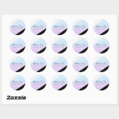 Paars blauw glitter witte zwarte make-up ronde sticker (Vel)