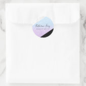 Paars blauw glitter witte zwarte make-up ronde sticker (Tas)