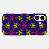 Paars blauw gloed Geometrisch Abstract zwart Case-Mate iPhone Case (Achterkant (horizontaal))