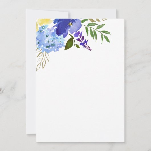 Paars Blauw Goud 50ste Huwelijks Uitnodiging (Achterkant)