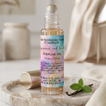 Paars Blauw & Goud Parfum Rollerfles Etiket
