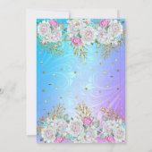  Paars blauw goud - roze Birthday Party Kaart (Achterkant)