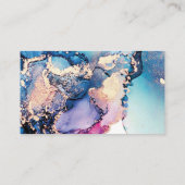 Paars blauw goud waterverf visitekaartje (Achterkant)