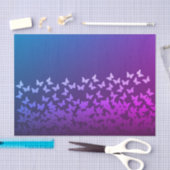 Paars, blauw, grafiet, vlinderbloempatroon tissuepapier (Craft)