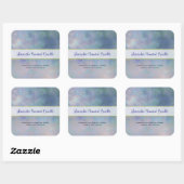 Paars blauw grijs Waterverf Kandeletiket Vierkante Sticker (Vel)