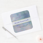 Paars blauw grijs Waterverf Kandeletiket Vierkante Sticker (Envelop)