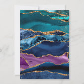 Paars blauw groen agate Gold Glitter Wedding Kaart (Achterkant)