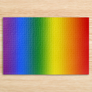 Paars Blauw Groen Geel Oranje Rood Regenboog Ombre Legpuzzel