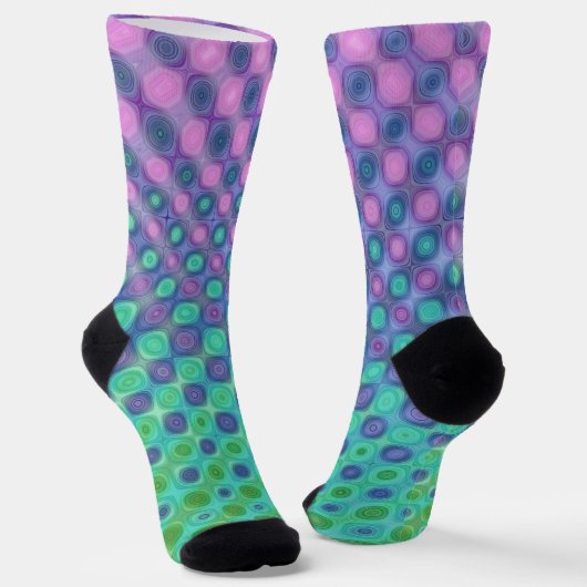 Paars Blauw Groen Geel Sokken (Gebogen)