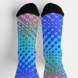 Paars Blauw Groen Geel Sokken