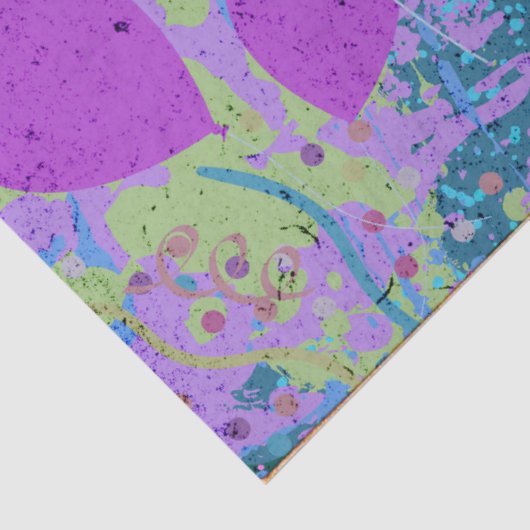 Paars Blauw Groen Tissuepapier (Detail)