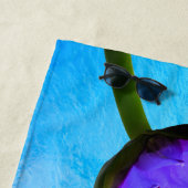 paars blauw handdoek voor Tropisch paradijs (In situ)