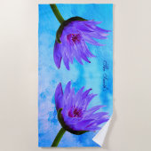 paars blauw handdoek voor Tropisch paradijs (Voorkant)