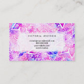 Paars blauw henna boho floral mandala patroon visitekaartje (Achterkant)