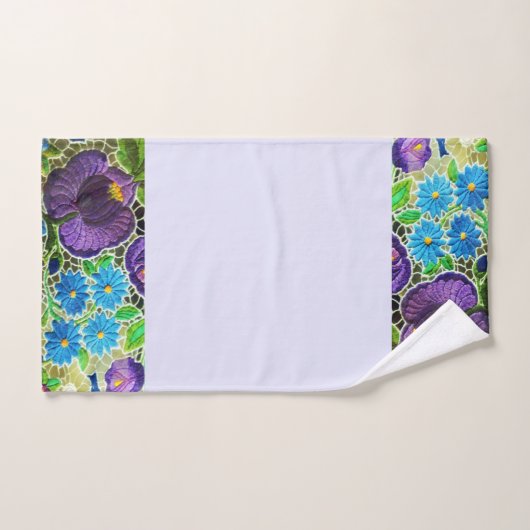 Paars-blauw Hongaarse borduurwerk Bad Handdoek (Handdoek)