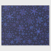 Paars blauw ingevroren sneeuwvlokpapier cadeaupapier (Vlak)
