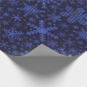 Paars blauw ingevroren sneeuwvlokpapier cadeaupapier (Hoek)